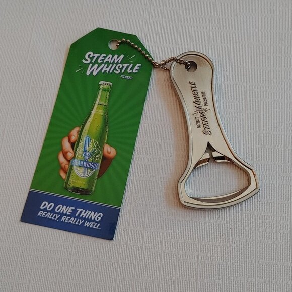 2010 Retro Steam Whistle Bottle Opener With Tag Pilsner  Roundhouse - Picture 1 of 2